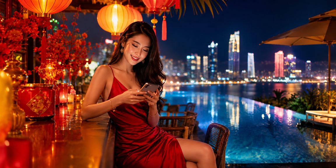 Người dùng tại chợ đêm Nha Trang nhận thưởng cashback và tham gia khuyến mãi trên điện thoại